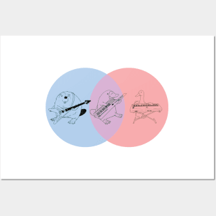 Keytar Platypus Venn Diagram - Blue Purple Red Posters and Art